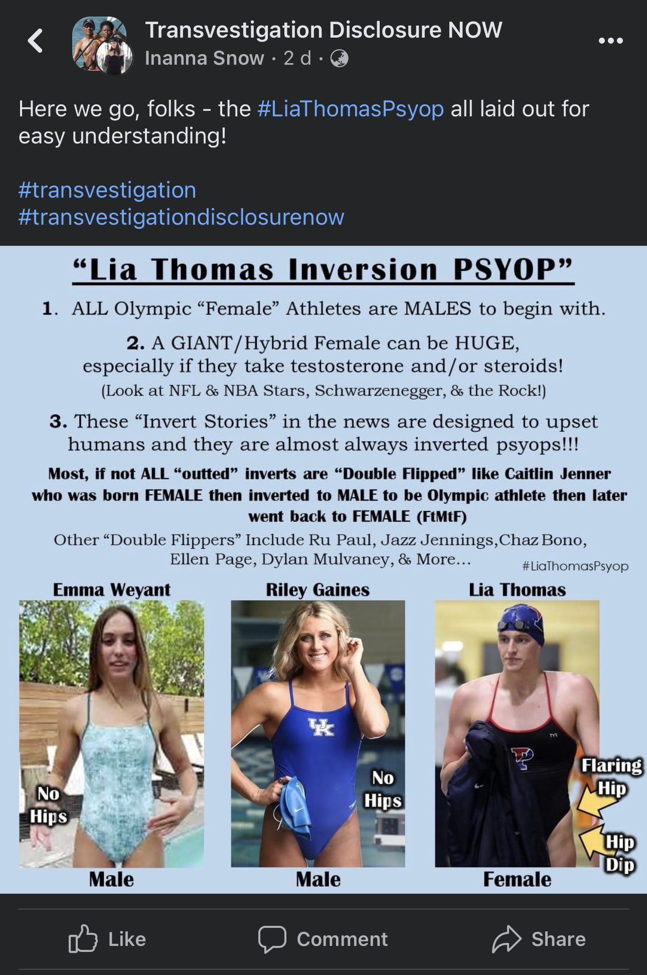 Amy Sargeant 🏳️‍⚧️ on X: "This is a real post from one of hundreds of  “Tranvestigation” Facebook groups - a conspiracy closely linked to TERFism  that suggests all world leaders, sportspeople and